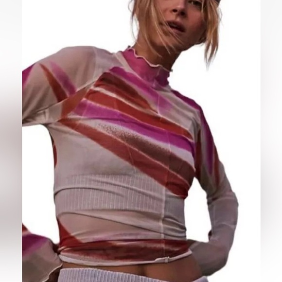 Free People Jump Off Sheer Layering Long Sleeve Tee - Picture 4 of 11